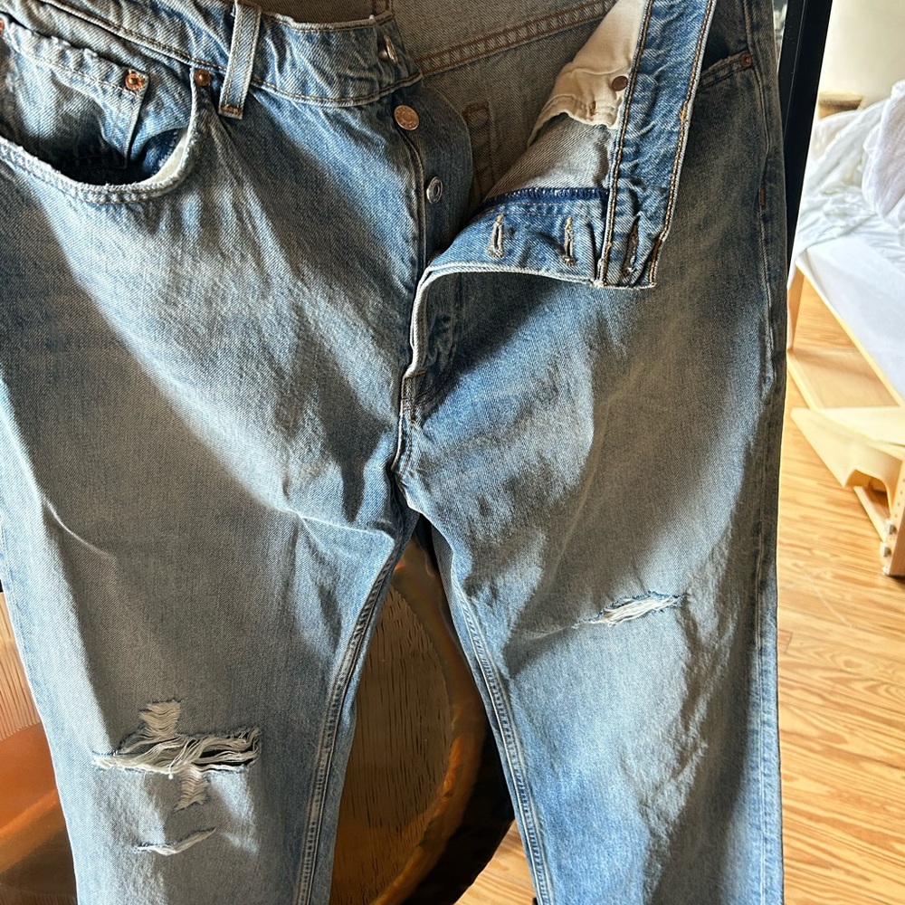 GRLFRND Light Blue Distressed Jeans